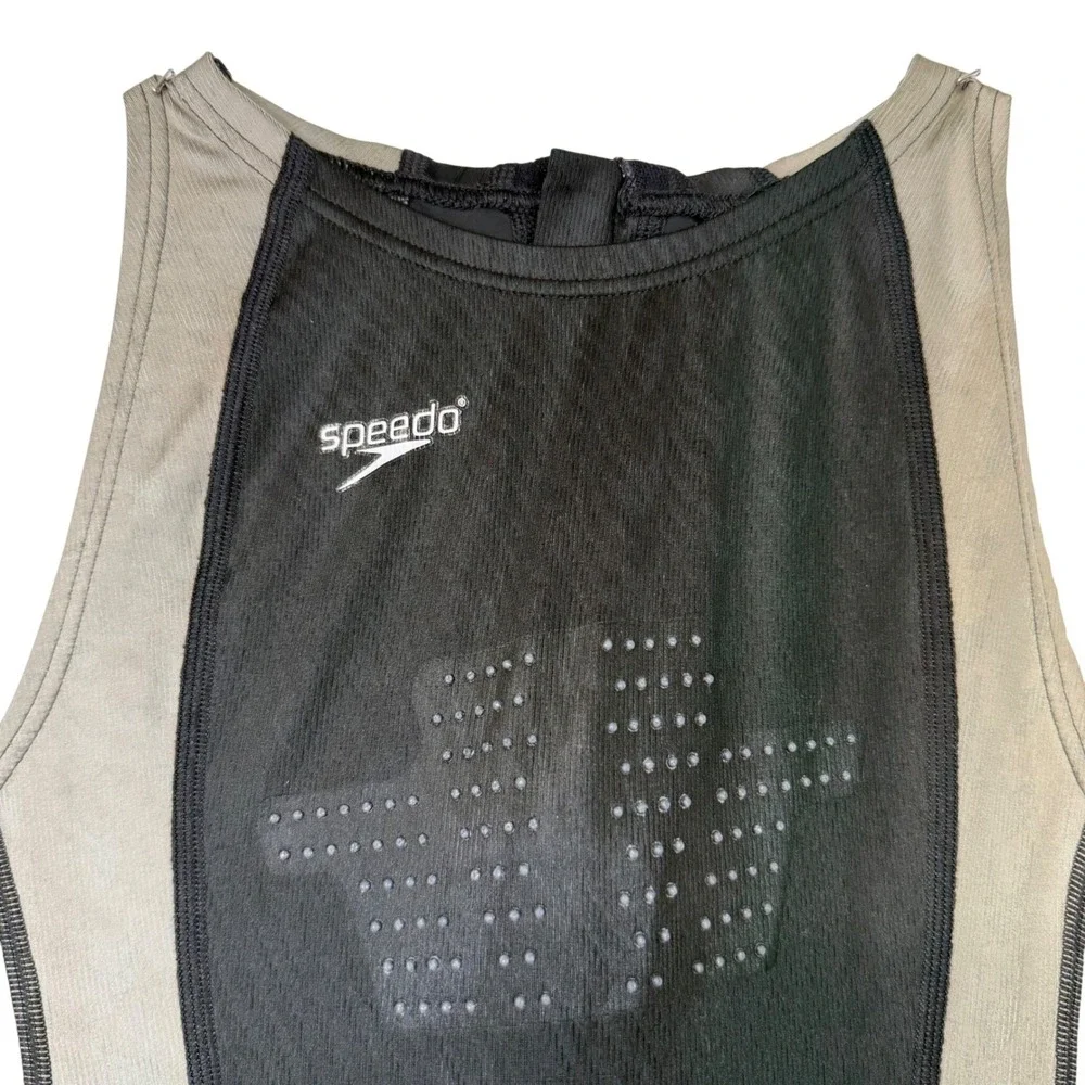 VTG 2008 Speedo LZR Racer Kneeskin Tech Suit Women's‎ Full Body Black Gray